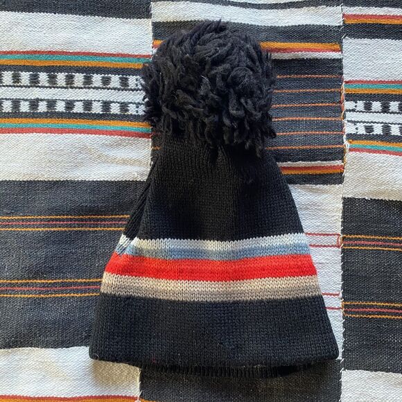 Vintage Smiley Wool Beanie. Black. XS/S. 80’s. Winter. Kids or Small Headed. USA - Picture 2 of 9